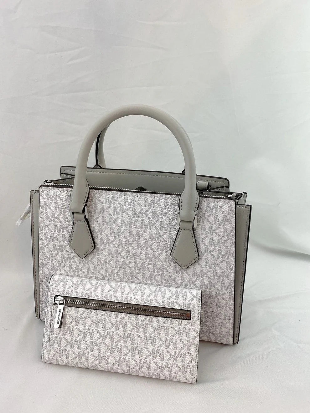 MK Signature Satchel Bag & Wallet Set